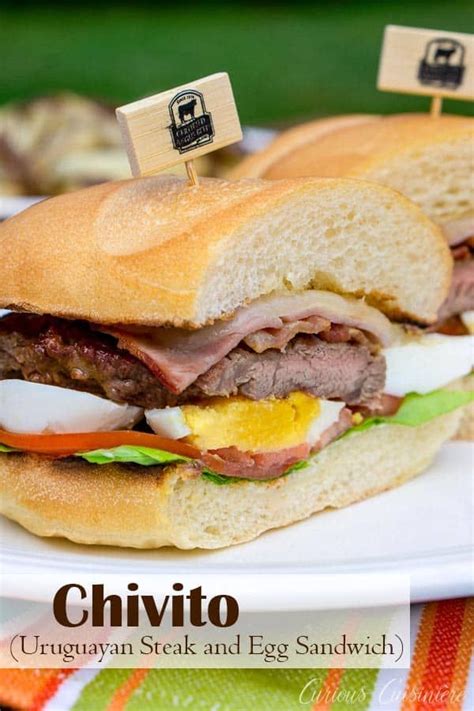 Chivito (Uruguayan Steak and Egg Sandwich) • Curious Cuisiniere | Recipe | Sandwiches, Steak and ...