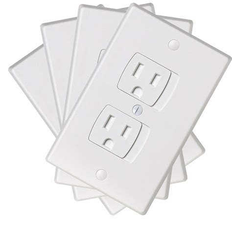 Ziz-Home-Self-Closing-Outlet-Covers-4-Pack-White-Universal-Electric-Outlet-Cover-Baby-Proof-Kit ...