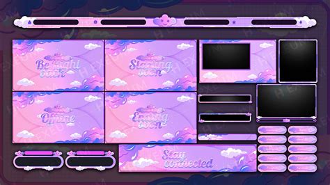 Dreamscape, Cute Themed Animated Stream Overlay Package - Hexeum