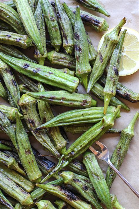 grilled okra with chipotle dipping sauce - Girl on the Range