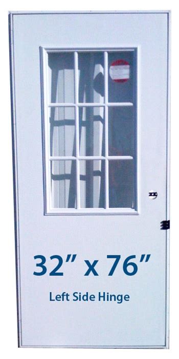 Mobile Home Cottage Door 32x76 LH Left Hand Hinge Doors with Window