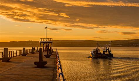 Free picture: sea, pier, water, sunset, dusk, beach, boat