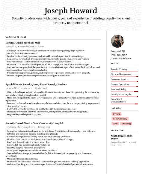 Security Guard Resume Example & Writing Tips for 2022