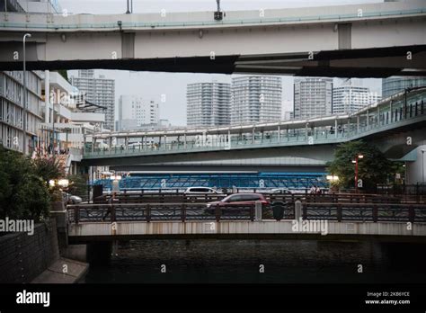 infrastructures of Yokohama city, Tokyo near the subway station of Yokohama, Tokyo. Daily life ...