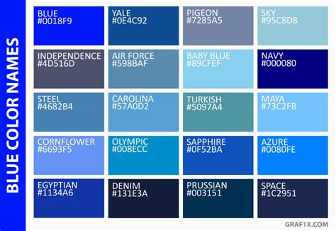 List of Colors with Color Names – graf1x.com