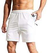 MIER Men's Workout Running Shorts 7 Inch Lightweight Athletic with ...