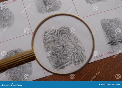 Fingerprints examination stock photo. Image of behaviour - 84547460