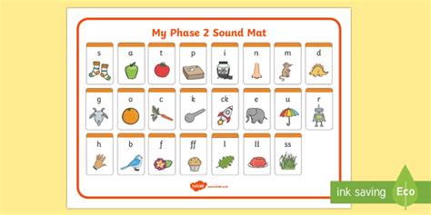 Phase 2 Sound Mat- Phase 2 Sounds- KS1 Teacher made resource