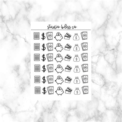 Planner Stickers, Foil Stickers, Clear Stickers, Icon Stickers, Choose Your Foil, Money Icons ...