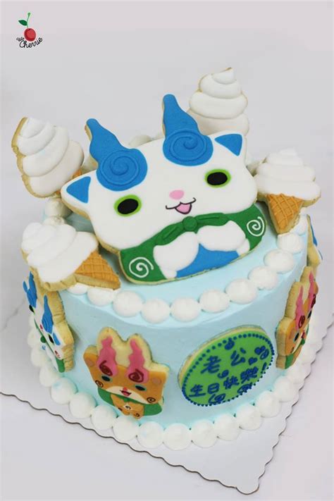 Komasan & Komajiro from Yo-Kai Watch Birthday Cake Made some ice-cream cones for Komasan ...