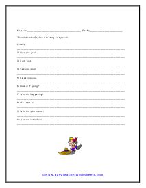 Spanish Greetings Worksheet