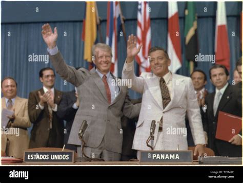 Jimmy Carter and Omar Torrijos at the signing of the Panama Canal ...