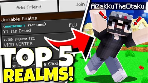 Top 5 BEST Realms For Minecraft Bedrock 1.20+! (XBOX One, PS4, MCPE ...