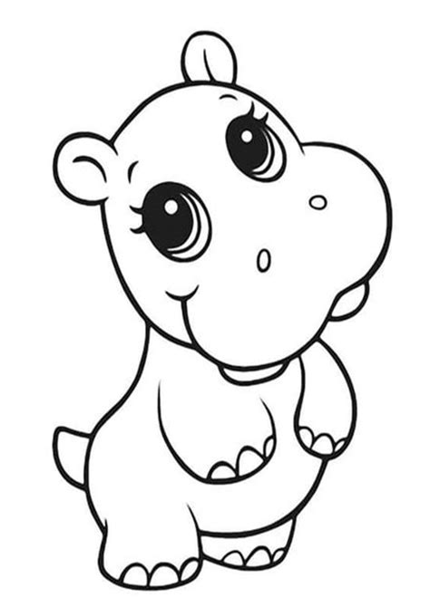 Free & Easy To Print Baby Animal Coloring Pages | Animais para colorir, Hipopotamo desenho, Bebe ...