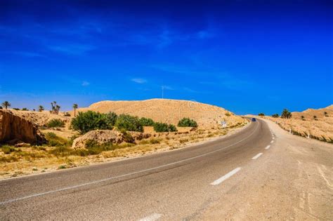 Road in Sahara Desert, Tunisia, Africa Stock Image - Image of arab ...