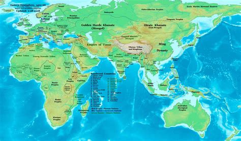 World map 1400 AD - World History Maps