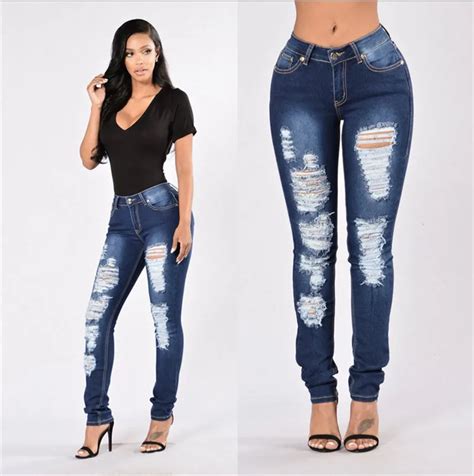 jeans woman Hollow Out Holes Denim Pants New Fashion Plus Size Jeans ...