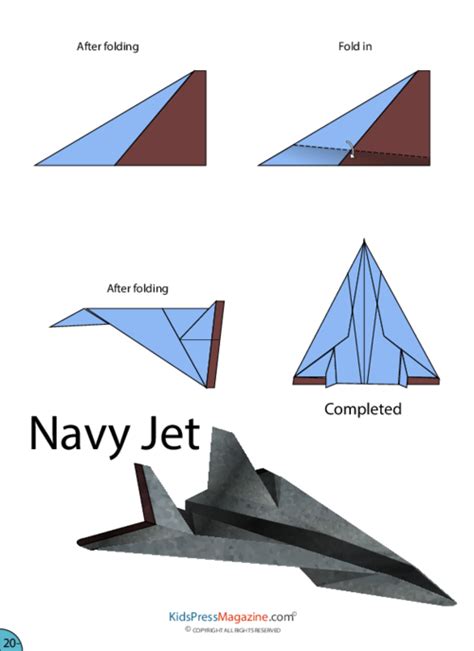 Paper Airplane Instructions – Navy Jet - KidsPressMagazine.com | Paper ...