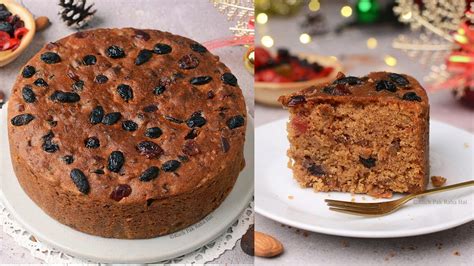 Eggless Christmas Cake without alcohol | Plum Cake no rum no egg ...