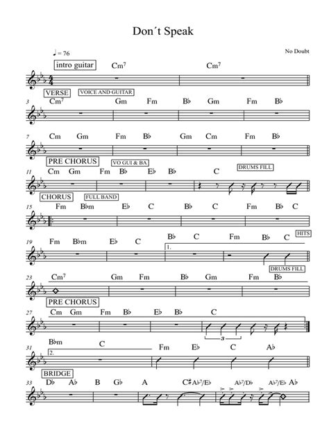 Don T Speak - Partitura Completa | PDF | Musical Forms | Songs