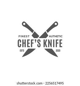Chef Knife Logo Isolated On Black Stock Vector (Royalty Free) 2256517495 | Shutterstock