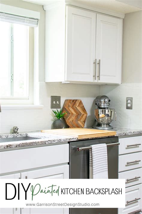 DIY Painted Kitchen Backsplash - Garrison Street Design Studio