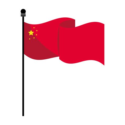 china flag in pole 5032442 Vector Art at Vecteezy