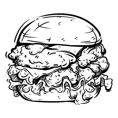 doodle beef burger 13266603 Vector Art at Vecteezy