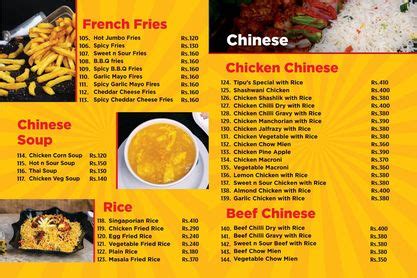 Tipu Burger & Broast Menu Card Number Address Location