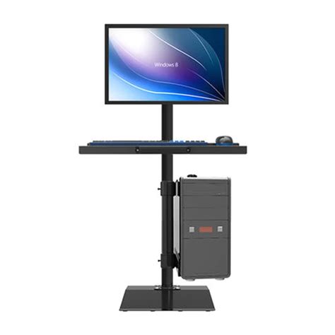 Full Rotation Free Lifting Floor Stand 10 27 inch Monitor Keyboard Tray ...