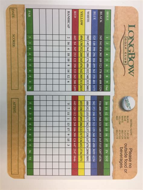 Scorecard | LongBow Golf