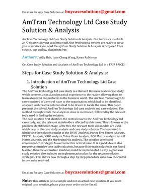 Calaméo - AmTran Technology Ltd Case Study Solution Analysis