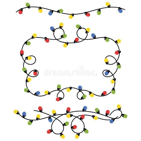 Christmas Lights in Different Shapes Stock Vector - Illustration of ...