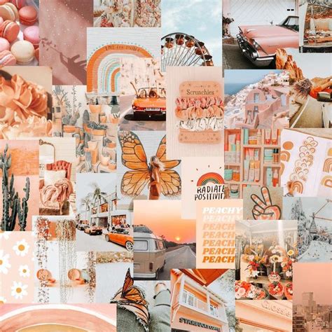 50pc Peachy Photo Collage Kit - Etsy | Aesthetic iphone wallpaper ...