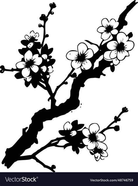 Cherry blossom - minimalist and simple silhouette Vector Image