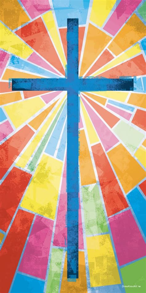 Christian Banners Church Banners Cross Banner Stained Glass - Etsy