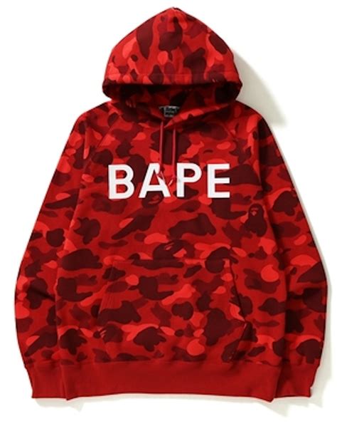 BAPE Color Camo Pullover Hoodie Red