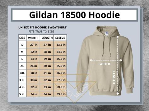 Gildan 18500 Size Chart 18500 Hoodie Mockup Unisex Size - Etsy ...