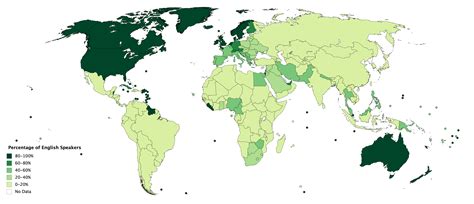 Percentage of English Speakers by Country [OC] : r/MapPorn