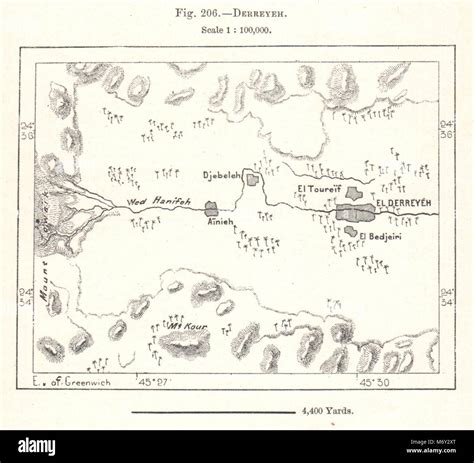 Diriyah. Saudi Arabia. Sketch map 1885 old antique vintage plan chart Stock Photo - Alamy