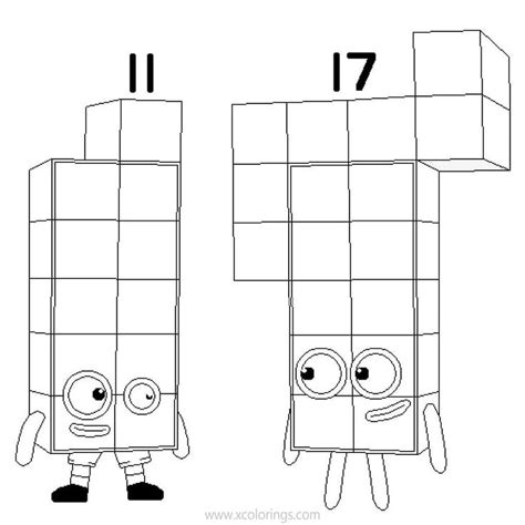 Numberblocks Coloring Pages 11 and 17 - XColorings.com | Coloring pages, Cool coloring pages ...