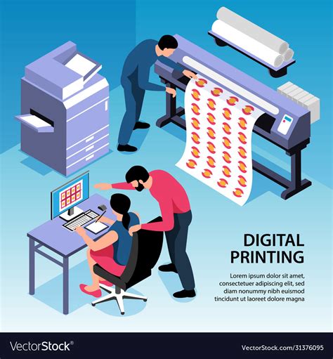 Digital printing isometric Royalty Free Vector Image