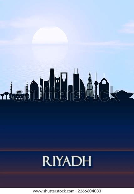 Portrait Skyline Riyadh Capital Saudi Arabia Stock Illustration ...