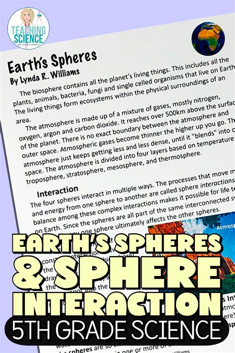 Earth Spheres Interactions Worksheets