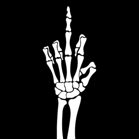 Premium Vector | Skeleton hand shows middle finger vector illustration