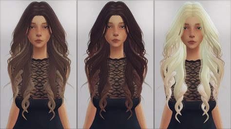 Sims 4 Hairs ~ Ellie Simple: LeahLilith`s Dream hair retextured