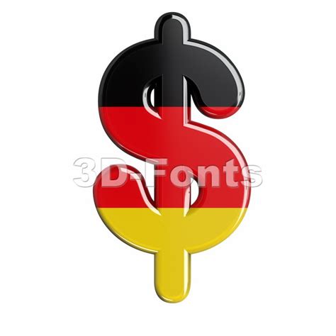 German dollar currency sign | 3d symbol on white background