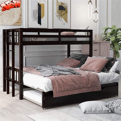 Amazon.com: DANGRUUT Upgraded Version Wooden Twin Over Twin/Full/Queen ...