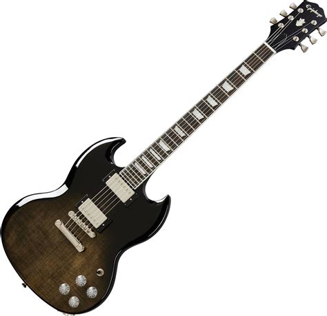 Epiphone SG Modern Figured - black transparent Guitare électrique solid ...