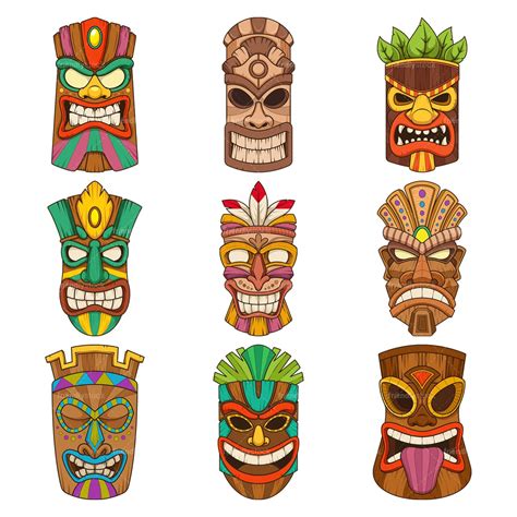 Tiki Masks Clipart Bundle - FriendlyStock